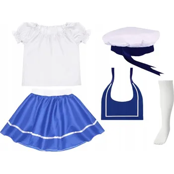 Karnevalový kostým KOSTÝM NÁMOŘNICE SUKNĚ HALENKA 98-110 5 dílů