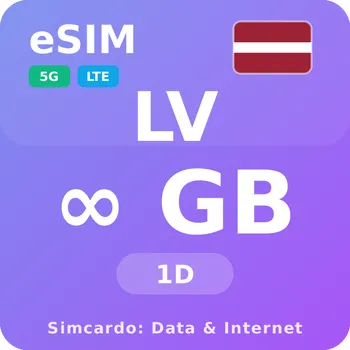 SIM karta Lotyšsko Neomezený Mobilní Internet - eSIM 1 dní datová SIM karta (esims_ULP_1D_LU_V2)