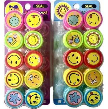 Dětské razítko Razítka 10 Ks. Motivační razítka ADAR obličeje smajlíci