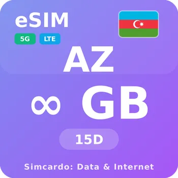 SIM karta Ázerbájdžán Neomezený Mobilní Internet - eSIM 15 dní datová SIM karta