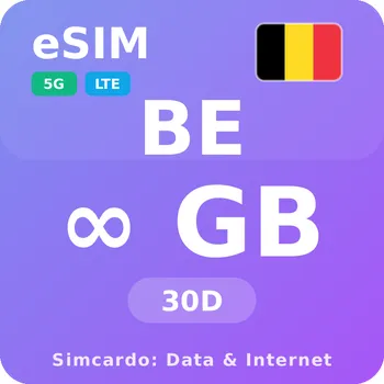 SIM karta Belgie Neomezený Mobilní Internet - eSIM 30 dní datová SIM karta (esims_ULP_30D_BD_V2)