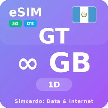 SIM karta Guatemala Neomezený Mobilní Internet - eSIM 1 dní datová SIM karta (esims_ULP_1D_GR_V2)