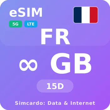 SIM karta Francie Neomezený Mobilní Internet - eSIM 15 dní datová SIM karta (esims_ULE_15D_FO_V2)