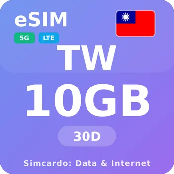 SIM karta Tchaj-wan Mobilní Internet - eSIM 10GB 30 dní datová SIM karta