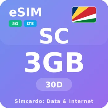 SIM karta Seychely Mobilní Internet - eSIM 3GB 30 dní datová SIM karta