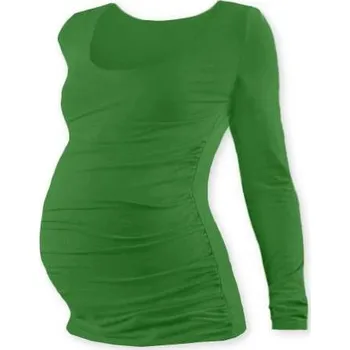 Těhotenské tričko Johanka, dlouhý rukáv, tmavě zelené L/XL