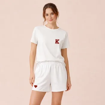 Dámské pyžamo Pyžamový set s potiskem MONOGRAMU, pro ženu Barva: Bílá, Velikosti: M