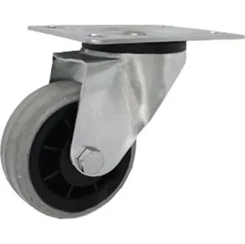 Pojezdové kolečko Pryžové kolo s plastovým diskem v otočné vidlici 80 mm