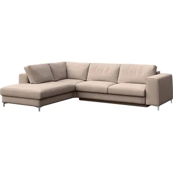 Pohovka Rodier Béžová sametová rozkládací pohovka Rene 302 cm, levá