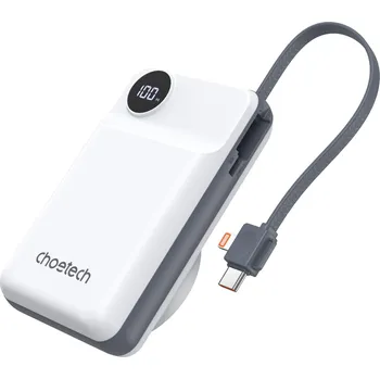 Powerbanka ChoeTech 20000mAh LED display power bank for Mobile and Apple watch white
