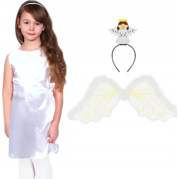 Karnevalový kostým KOSTÝM ANDĚLÍČEK ALBA ŠATY ANDĚL ČELENKA 98-110