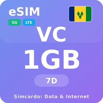 SIM karta Svatý Vincenc a Grenadiny Mobilní Internet - eSIM 1GB 7 dní datová SIM karta