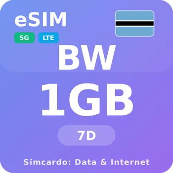 SIM karta Botswana Mobilní Internet - eSIM 1GB 7 dní datová SIM karta