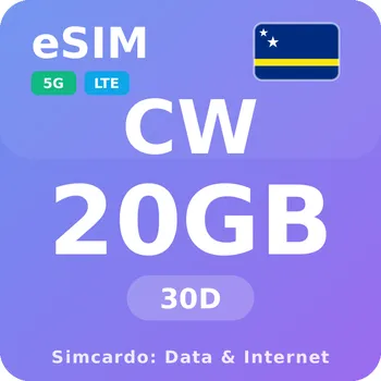 SIM karta Curaçao Mobilní Internet - eSIM 20GB 30 dní datová SIM karta