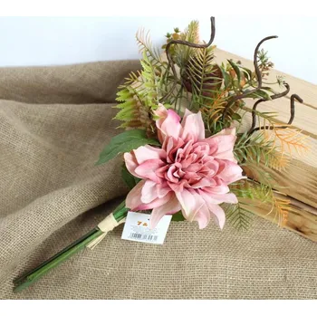 umělá květina Umělé Květiny Kytice Jiřina 40 cm s floristickými doplňky