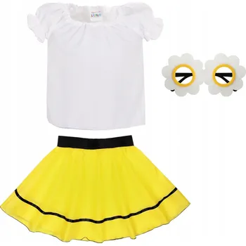 Karnevalový kostým KOSTÝM KVĚTINA KOSTÝM JARO SUKNĚ HALENKA BRÝLE SEDMIKRÁSKA 98-110