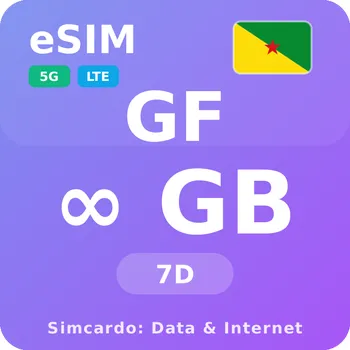 SIM karta Francouzská Guyana Neomezený Mobilní Internet - eSIM 7 dní datová SIM karta (esims_ULP_7D_GE_V2)