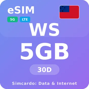 SIM karta Samoa Mobilní Internet - eSIM 5GB 30 dní datová SIM karta