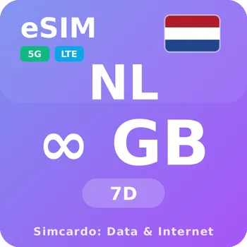 SIM karta Nizozemsko Neomezený Mobilní Internet - eSIM 7 dní datová SIM karta (esims_ULP_7D_NI_V2)
