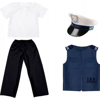 Karnevalový kostým KOSTÝM POLICISTA ČEPICE VESTA KALHOTY 134-140