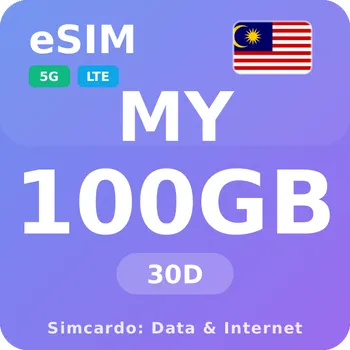 SIM karta Malajsie Mobilní Internet - eSIM 100GB 30 dní datová SIM karta