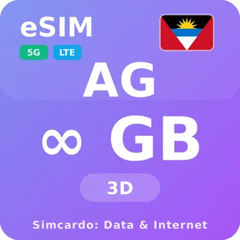 SIM karta Antigua a Barbuda Neomezený Mobilní Internet - eSIM 3 dní datová SIM karta (esims_ULP_3D_AE_V2)