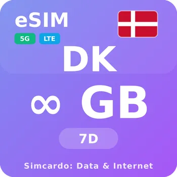 SIM karta Dánsko Neomezený Mobilní Internet - eSIM 7 dní datová SIM karta (esims_ULP_7D_DE_V2)
