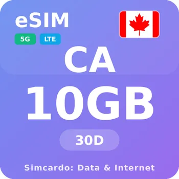 SIM karta Kanada Mobilní Internet - eSIM 10GB 30 dní datová SIM karta