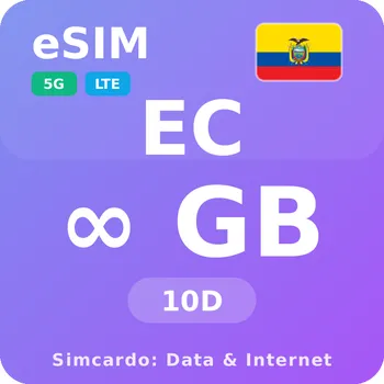 SIM karta Ekvádor Neomezený Mobilní Internet - eSIM 10 dní datová SIM karta (esims_ULP_10D_DZ_V2)