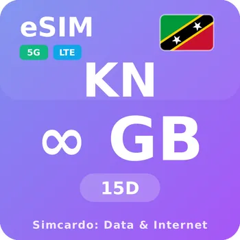 SIM karta Svatý Kryštof a Nevis Neomezený Mobilní Internet - eSIM 15 dní datová SIM karta (esims_ULP_15D_KG_V2)