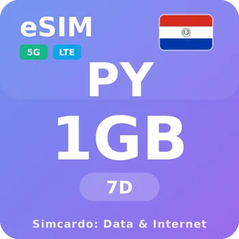 SIM karta Paraguay Mobilní Internet - eSIM 1GB 7 dní datová SIM karta