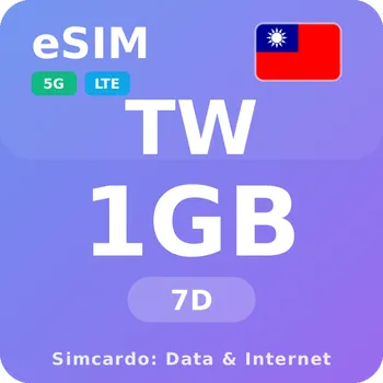 SIM karta Tchaj-wan Mobilní Internet - eSIM 1GB 7 dní datová SIM karta