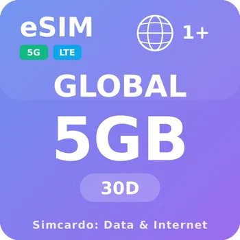 SIM karta Globální Mobilní Internet - eSIM 5GB 30 dní datová SIM karta
