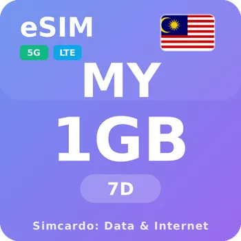 SIM karta Malajsie Mobilní Internet - eSIM 1GB 7 dní datová SIM karta