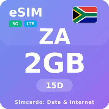 SIM karta Jihoafrická republika Mobilní Internet - eSIM 2GB 15 dní datová SIM karta