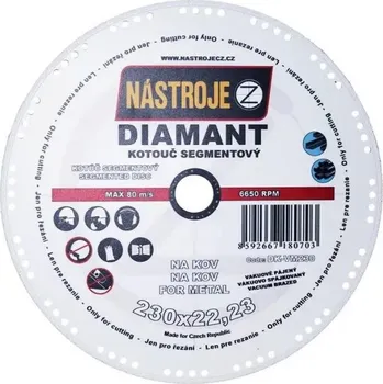 Řezný kotouč Kotouč diamantový chladící segmenty 230x2,0x22 mm na kov