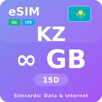 SIM karta Kazachstán Neomezený Mobilní Internet - eSIM 15 dní datová SIM karta (esims_ULE_15D_KY_V2)