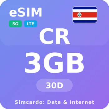 SIM karta Kostarika Mobilní Internet - eSIM 3GB 30 dní datová SIM karta