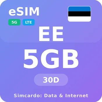 SIM karta Estonsko Mobilní Internet - eSIM 5GB 30 dní datová SIM karta