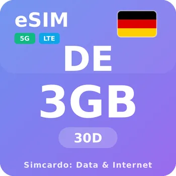 SIM karta Německo Mobilní Internet - eSIM 3GB 30 dní datová SIM karta