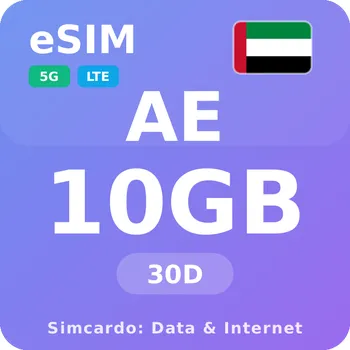 SIM karta Spojené arabské emiráty Mobilní Internet - eSIM 10GB 30 dní datová SIM karta