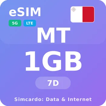 SIM karta Malta Mobilní Internet - eSIM 1GB 7 dní datová SIM karta