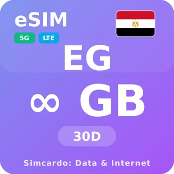 SIM karta Egypt Neomezený Mobilní Internet - eSIM 30 dní datová SIM karta (esims_ULP_30D_EE_V2)