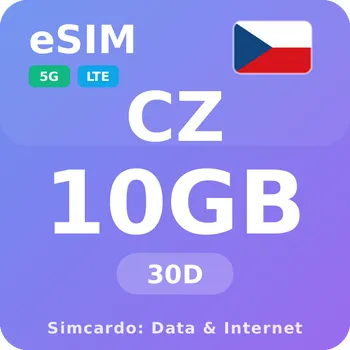 SIM karta Česká republika Mobilní Internet - eSIM 10GB 30 dní datová SIM karta