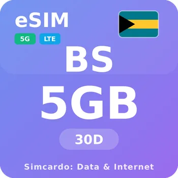 SIM karta Bahamy Mobilní Internet - eSIM 5GB 30 dní datová SIM karta