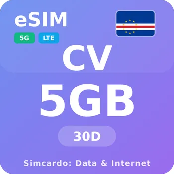 SIM karta Kapverdy Mobilní Internet - eSIM 5GB 30 dní datová SIM karta