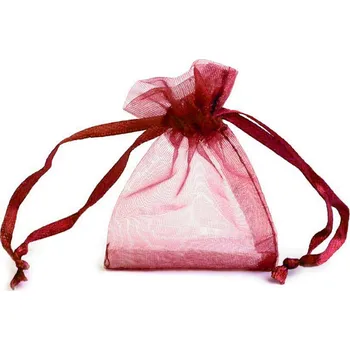 Dárková taška Dárkový pytlík 4,5x7 cm organza Varianta: 11 bordó, Balení: 50 ks