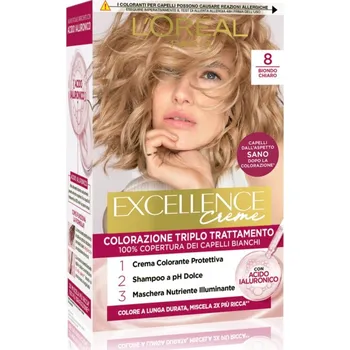 Barva na vlasy L’Oréal Paris Excellence Creme barva na vlasy odstín 8 Biondo Chiaro 1 ks