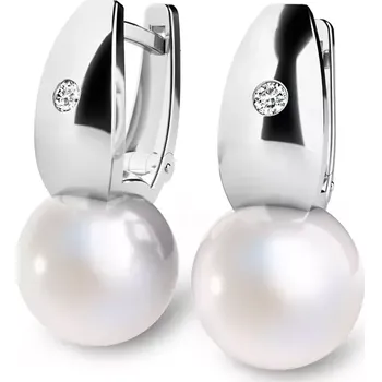 Náušnice Náušnice bílé zlato 585/1000, přírodní diamanty 0.032ct, přírodní perly 10988B-DIA-FW