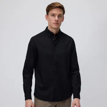 Pánská košile Reserved - Košile střihu regular s vysokým podílem lnu - černý - 8004H-99X - 8004H-99X-XS